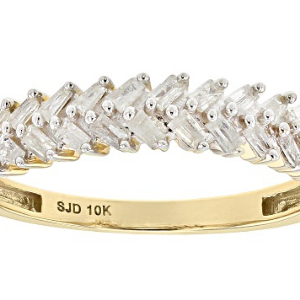 Diamond Chevron 10k YG Ring - Picture 2 of 2
